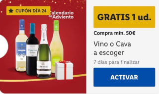 Gratis 1 botella de vino o cava en Lidl