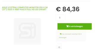 ASUS VY279HE Gaming Monitor | 27 inch Full HD voor €84,36 bij Sicomputers