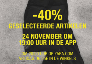 ZARA sale met kortingen tot 40% tijdens Black Friday