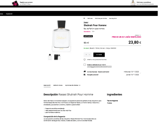 Perfume Rasasi Shuhrah Pour Homme 90 ml Shuhrah Pour Homme por 23,80€