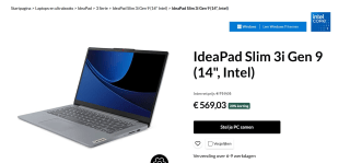 Lenovo Ideapad Slim 3i Gen 9 , Intel Core 5 120U-processor - Windows 11 Home 64 voor €569,03