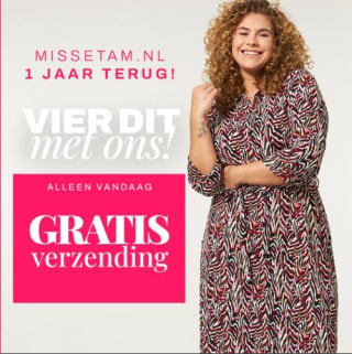 Gratis verzending op alle bestellingen bij Miss Etam