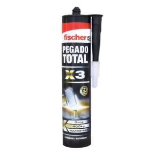 Fischer Pegado Total X3 adhesivo de montaje extrafuerte agarre inmediato Blanco 290 ml ideal múltiples superficies por solo 3,99€