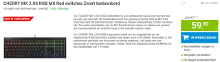Cherry MX 2.0S RGB Qwerty gaming toetsenbord voor €59,90 bij Megekko