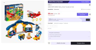 Lego Sonic: Taller Y Avión Tornado De Tails por 24.74€