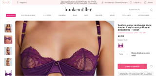 Soutien-gorge rembourré demi-bonnet à armatures préformé Belladonna - Violet à 42,99€