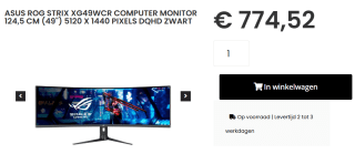 ASUS ROG Strix XG49WCR 49" monitor voor €774,52 bij Caps