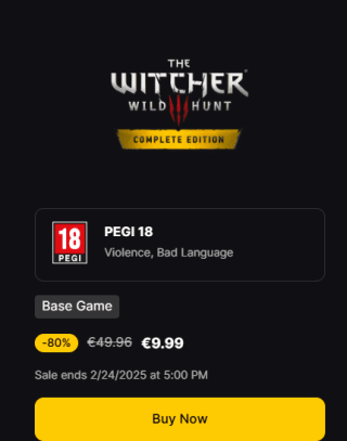 The Witcher 3: Wild Hunt – Complete Edition voor €9,99 bij Epic games