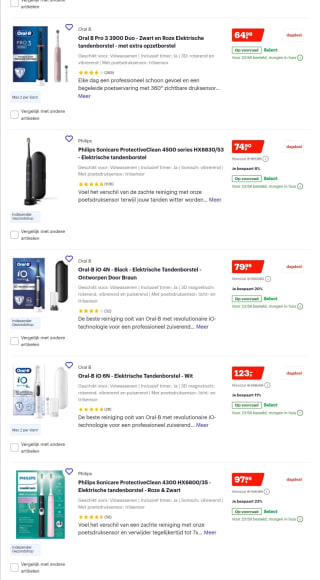 Tot 24%korting op elektrisch poetsen.bij Bol.com