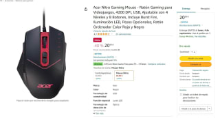 Acer Nitro Ratón Óptico Gaming 4200 DPI por 20.99€