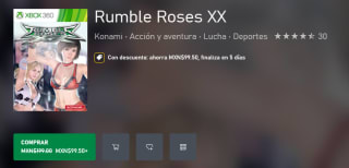 Rumble Roses XX a $99.50 MXN en Xbox