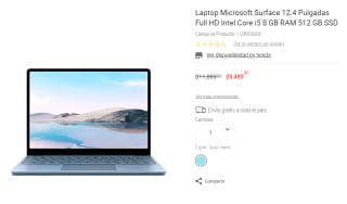 Laptop Microsoft Surface 12.4" a $9,489 en Liverpool