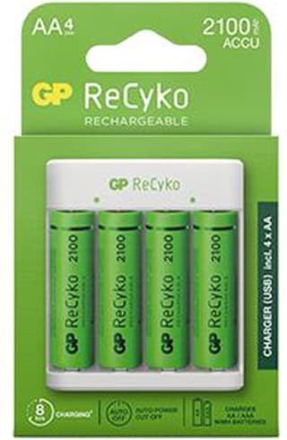 GP USB batterijoplader met 4 AA batterijen voor €15,49