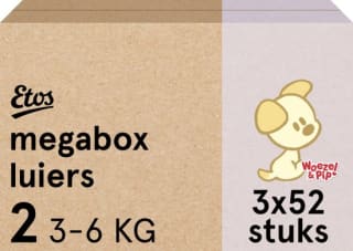 Etos Woezel & Pip Luiers Mini Megabox Maat 2 3-6 kg 156 stuks voor €14 bij Bol