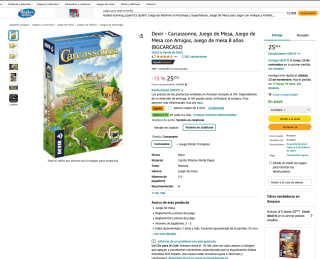 Juego de mesa Carcassonne Básico por solo 22,49€
