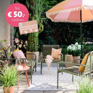 Cadeaukaart t.w.v. €50 bij aankoop van €500 aan tuinmeubelen bij Intratuin