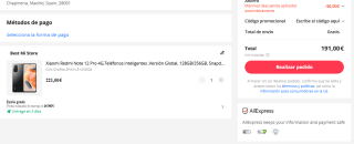 Xiaomi Redmi Note 12 Pro 4G 8GB 256GB 6,67" FHD 120Hz por 191€