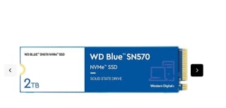 Disco duro SSD interno 2 TB Western Digital WD Blue SN570 NVMe SSD por 89€