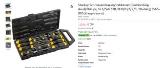 10-delige Stanley Schroevendraaier/trekkerset voor €17,87 bij Amazon