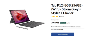 Tablette 12,7" Lenovo P12 écran 3K LCD à 399,90€