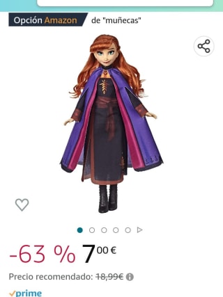 Frozen 2 Muñeco Anna por 7€.