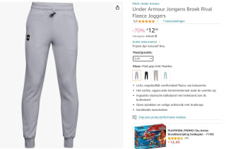 Under Armour Boy's Fleece joggingbroek voor €12 bij Amazon