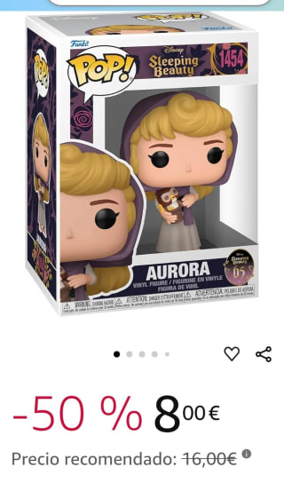Funko Pop Disney Aurora La Bella Durmiente por 8€.
