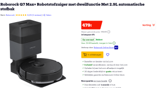 Roborock Q7 Max+ Robotstofzuiger met dweilfunctie voor €479 bij Bol.com