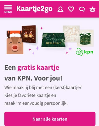 Gratis wenskaart met Kaartje2go via MijnKPN