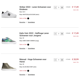 Sneakers vanaf €11,19 via DC Shoes