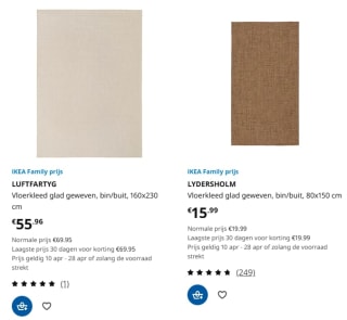 20% IKEA Family korting op alle buitenkleden