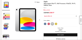 Apple 2025 iPad 11" Wi-Fi 128GB A16 + 2Yr Warranty – £308.97
