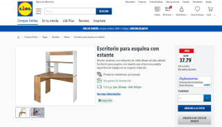 Escritorio para esquina con estante por 37,79€