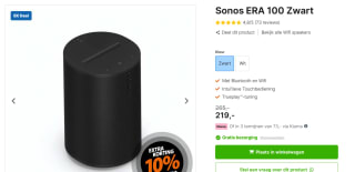 Sonos Era 100 Zwart voor €219 bij Expert