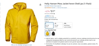 Helly Hansen Moss regenjas voor €51,99 bij Amazon