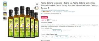 aceite ecológico 250ml x 6 botellas por tan solo 29,38€