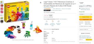 Set Lego Classic Monstruos Creativos por $123 en Amazon