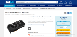 ASUS Radeon RX 6750 XT DUAL O12G à 439,96 chez Ldlc