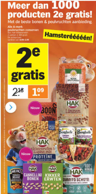 Albert Heijn Hamsterweken veel producten de 2de gratis