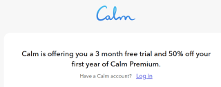 3 maanden gratis PREMIUM abonnement Calm meditatie app