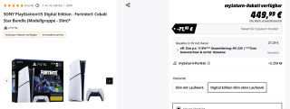 PlayStation 5 Digital Edition + Fortnite Cobalt Star Bundel (SLIM VERSION) voor €378,14 bij Saturn in Duitsland