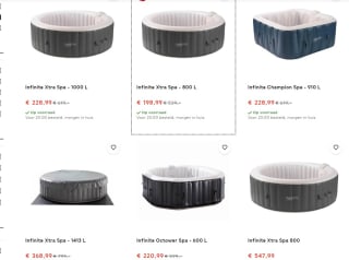 Infinite spa 2.0 rond 4p 800l voor €198,99 en andere Jacuzzi's met hoge korting bij FonQ