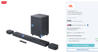 Jbl soundbar 800 voor €579 bij Electroworld