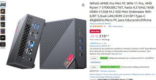 Mini PC NiPoGi AM06 Pro, Ryzen 7, 16GB RAM, 512GB SSD, Win 11 Pro por 293,71€