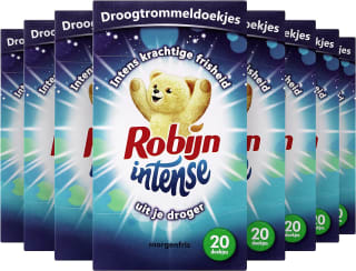 Robijn Intense Morgenfris droogtrommeldoekjes - 9 x 20 stuks - voor €11,88 bij Amazon