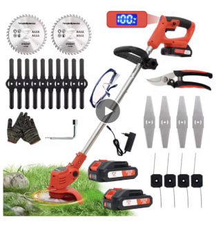 Desbrozadora electrica a Batería124CM con 2 baterías y 4 Cuchillas por solo 36,71€