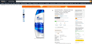 Shampoo Anticaspa Masculino da Head & Shoulders de 400ml - R$ 13,94