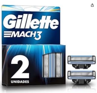 Gillette Mach3 - 2 Repuestos con 3 Hojas por $86 en Amazon