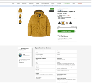 BLACK FRIDAY Chaqueta Patogenia de plumas Hombre por 179,90€