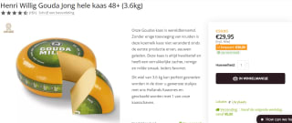 Henri Willig Gouda Jong hele kaas 48+ (3.6kg) voor €29,95 bij Henri Willig